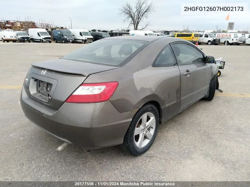 2007 Honda Civic Lx VIN: 2HGFG12607H002173 Lot: 20177556