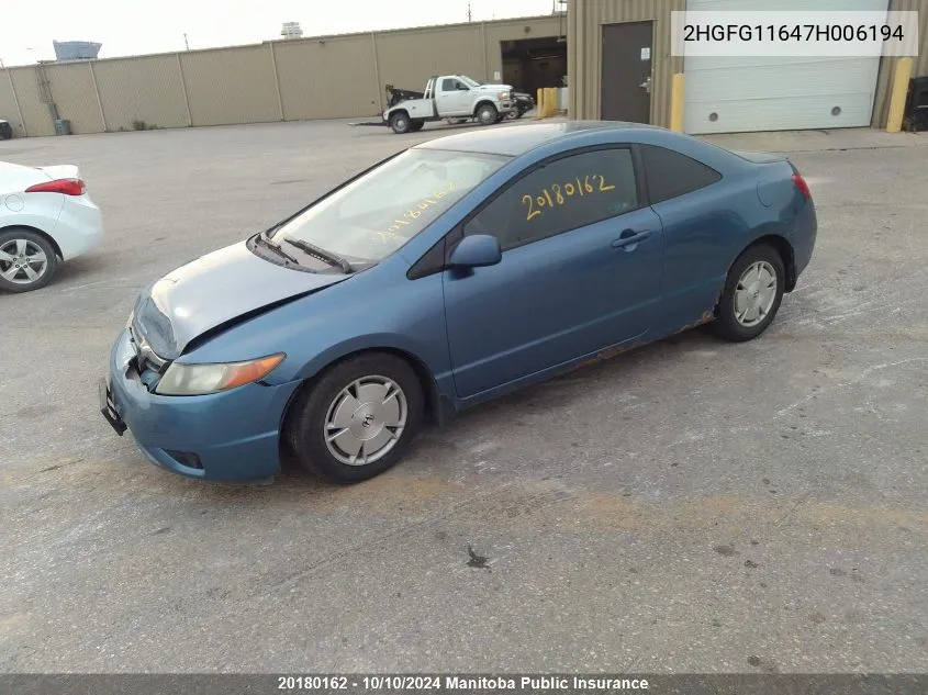 2HGFG11647H006194 2007 Honda Civic Lx