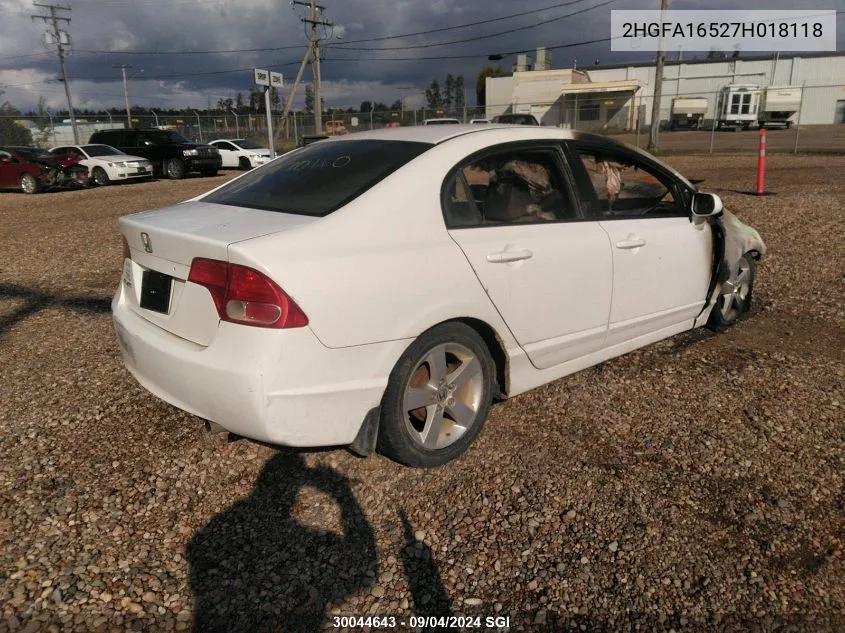 2007 Honda Civic Lx VIN: 2HGFA16527H018118 Lot: 30044643