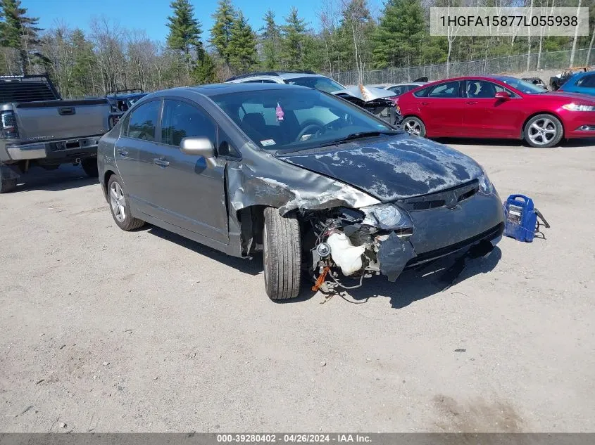 2007 Honda Civic Ex VIN: 1HGFA15877L055938 Lot: 39280402