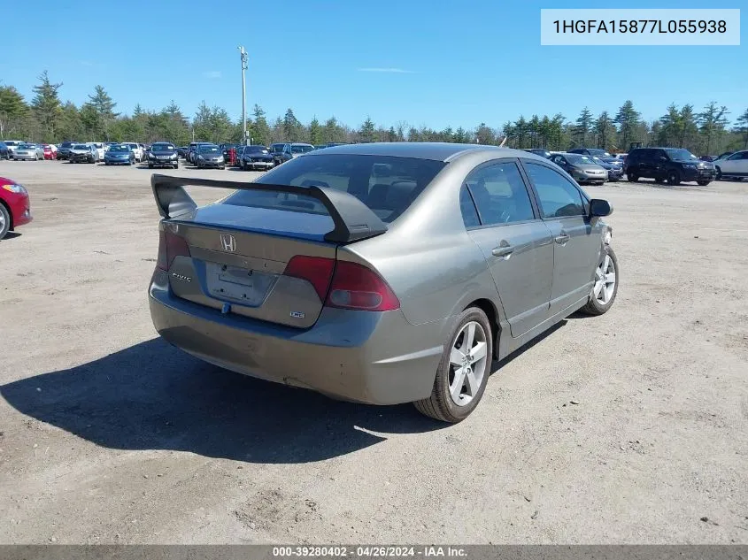 2007 Honda Civic Ex VIN: 1HGFA15877L055938 Lot: 39280402