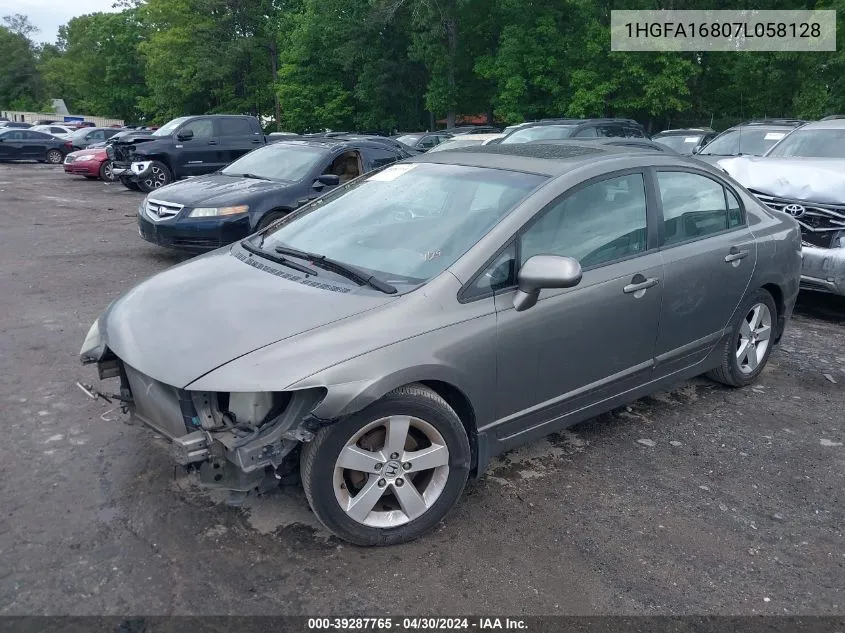 1HGFA16807L058128 2007 Honda Civic Ex