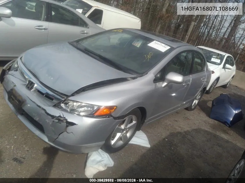 1HGFA16807L108669 2007 Honda Civic Ex