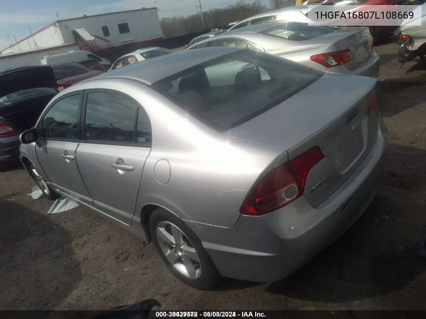 1HGFA16807L108669 2007 Honda Civic Ex