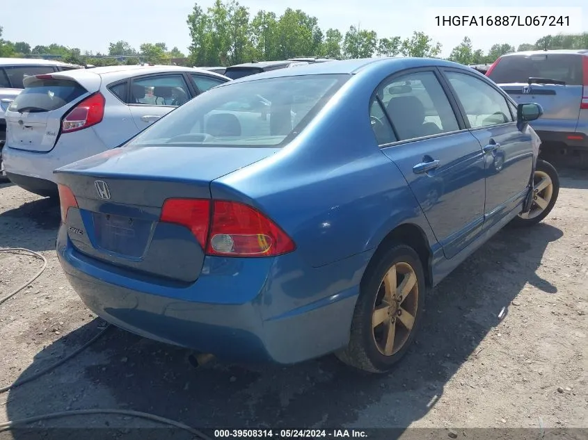 2007 Honda Civic Ex VIN: 1HGFA16887L067241 Lot: 39508314