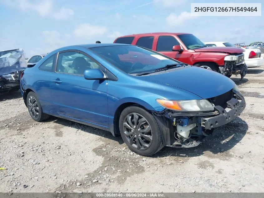 2007 Honda Civic Lx VIN: 2HGFG12667H549464 Lot: 39559140