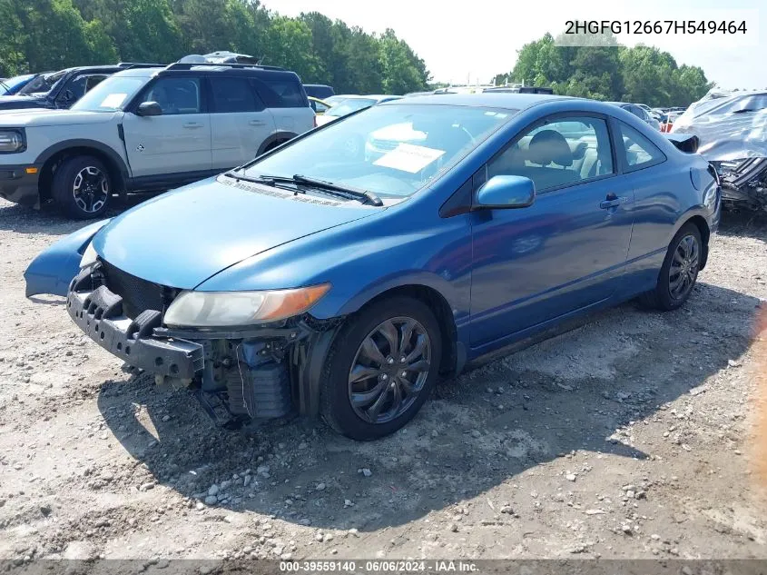 2007 Honda Civic Lx VIN: 2HGFG12667H549464 Lot: 39559140