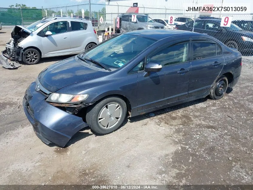 2007 Honda Civic Hybrid VIN: JHMFA362X7S013059 Lot: 39627810