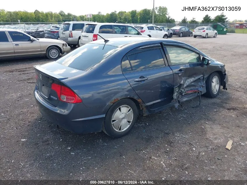 2007 Honda Civic Hybrid VIN: JHMFA362X7S013059 Lot: 39627810