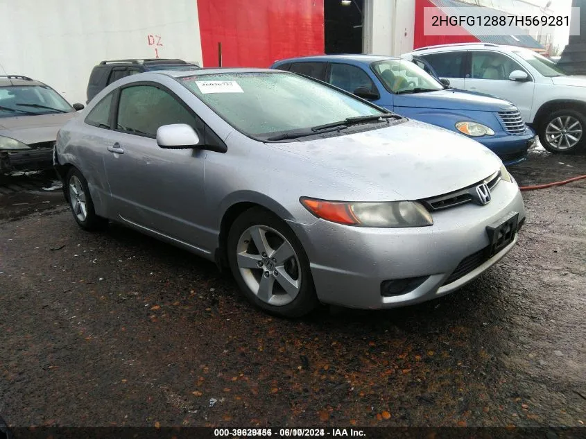 2007 Honda Civic Ex VIN: 2HGFG12887H569281 Lot: 39629456