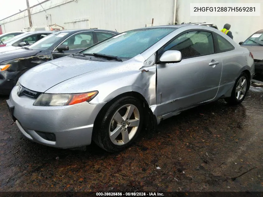 2007 Honda Civic Ex VIN: 2HGFG12887H569281 Lot: 39629456