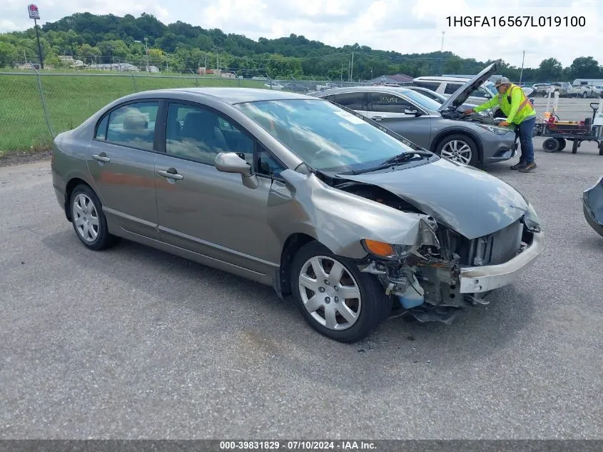 2007 Honda Civic Lx VIN: 1HGFA16567L019100 Lot: 39831829