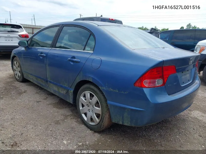 2007 Honda Civic Lx VIN: 1HGFA16527L001516 Lot: 39872920