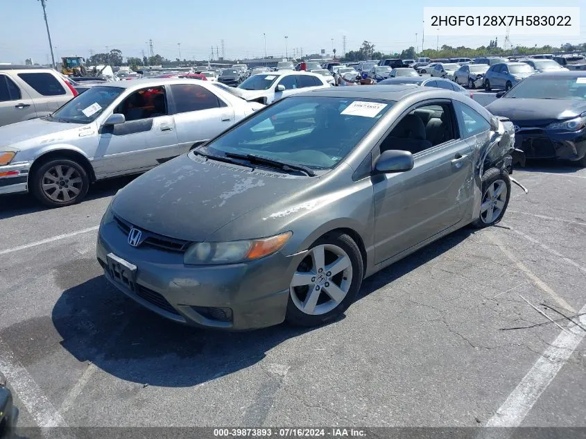 2007 Honda Civic Ex VIN: 2HGFG128X7H583022 Lot: 39873893