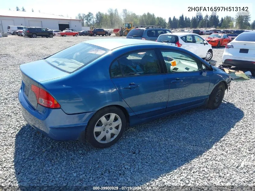 2HGFA16597H513142 2007 Honda Civic Lx