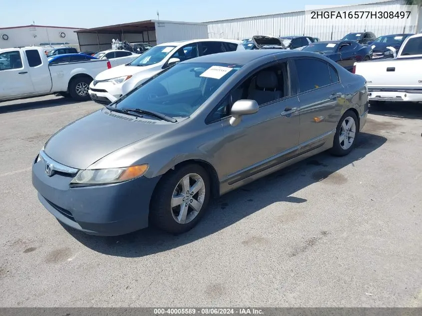 2007 Honda Civic Lx VIN: 2HGFA16577H308497 Lot: 40005589