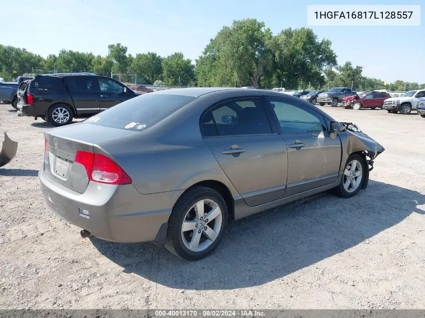 2007 Honda Civic Ex VIN: 1HGFA16817L128557 Lot: 40013170