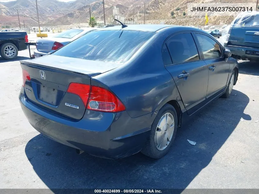 JHMFA36237S007314 2007 Honda Civic Hybrid