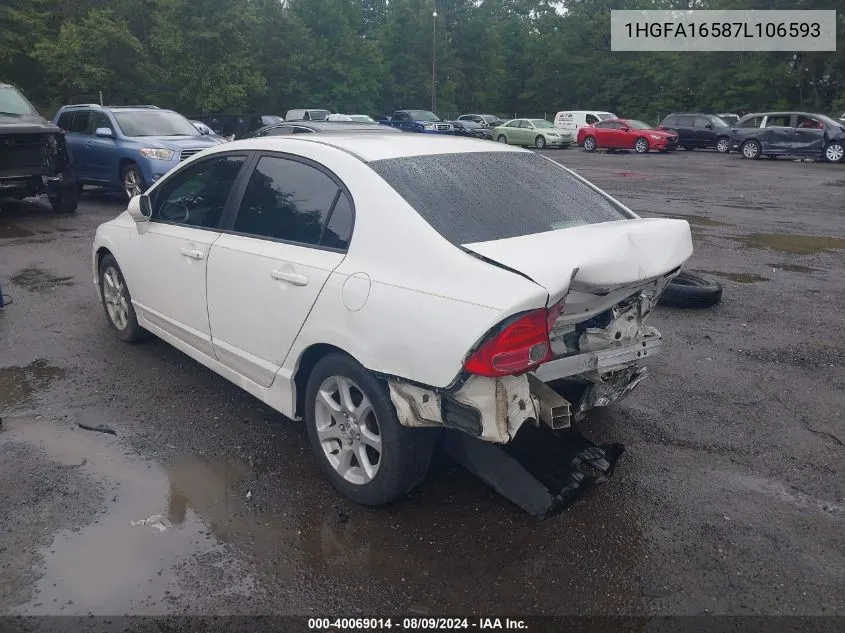 1HGFA16587L106593 2007 Honda Civic Lx