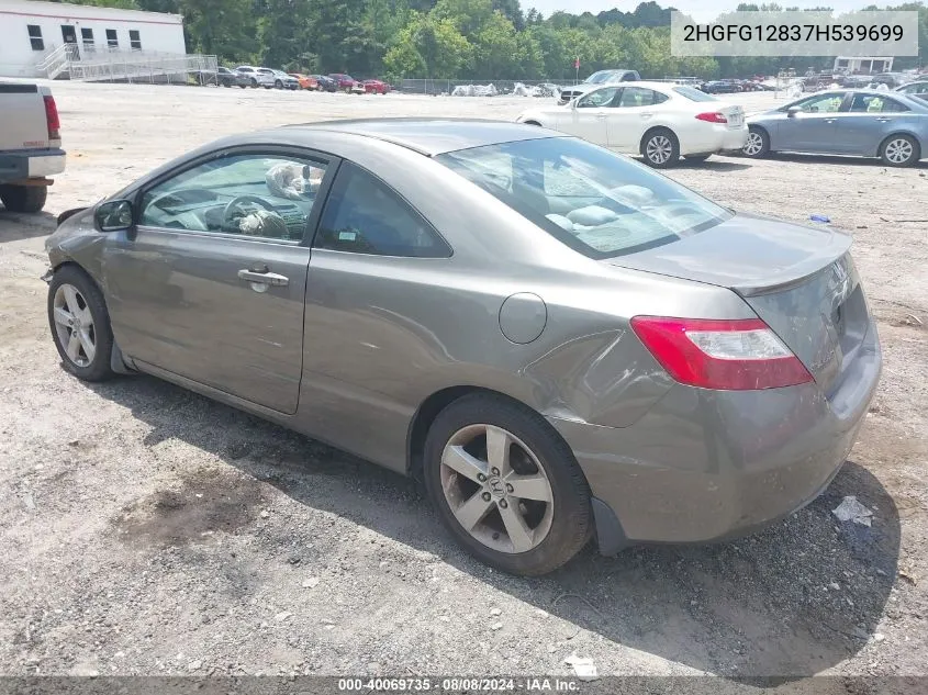 2007 Honda Civic Ex VIN: 2HGFG12837H539699 Lot: 40069735