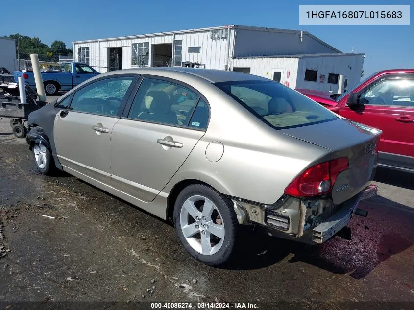 2007 Honda Civic Ex VIN: 1HGFA16807L015683 Lot: 40085274