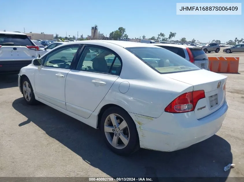 JHMFA16887S006409 2007 Honda Civic Ex