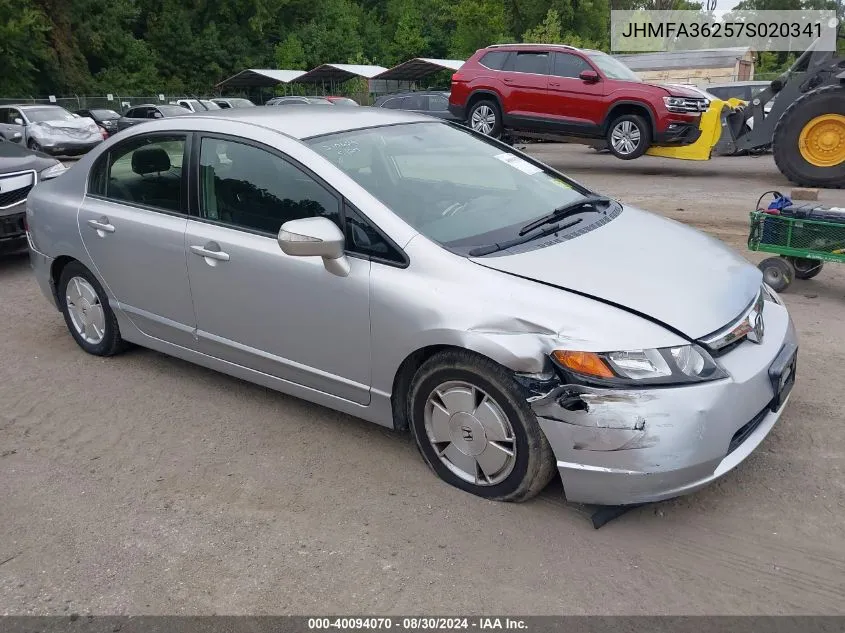 2007 Honda Civic Hybrid VIN: JHMFA36257S020341 Lot: 40094070