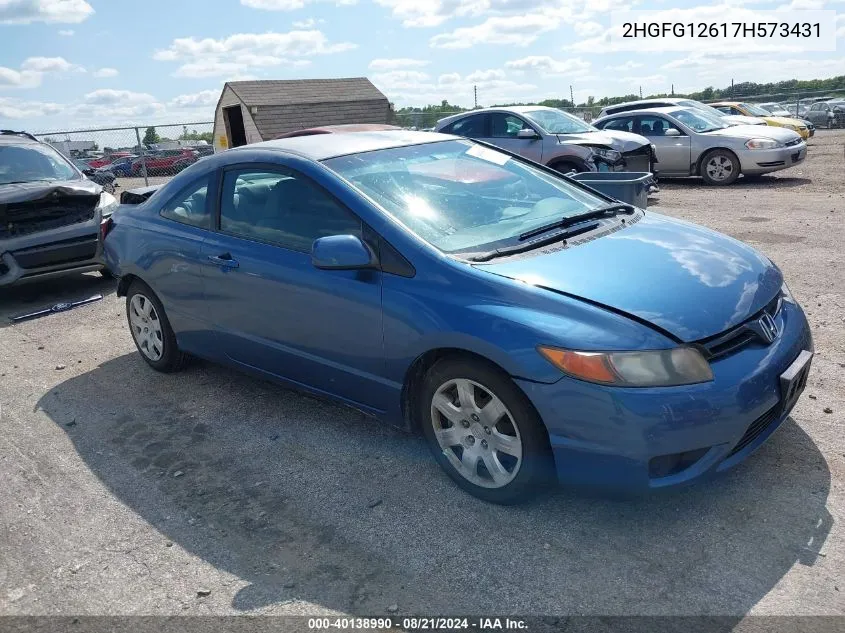 2007 Honda Civic Lx VIN: 2HGFG12617H573431 Lot: 40138990