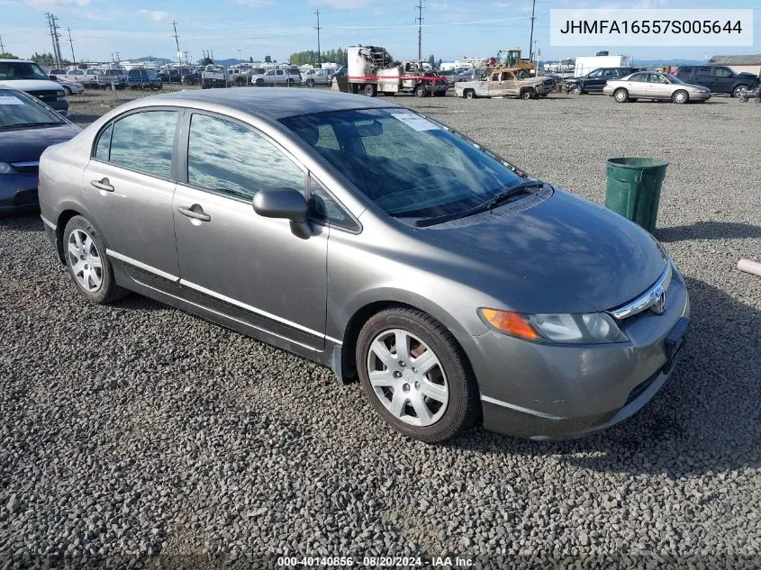 2007 Honda Civic Lx VIN: JHMFA16557S005644 Lot: 40140856