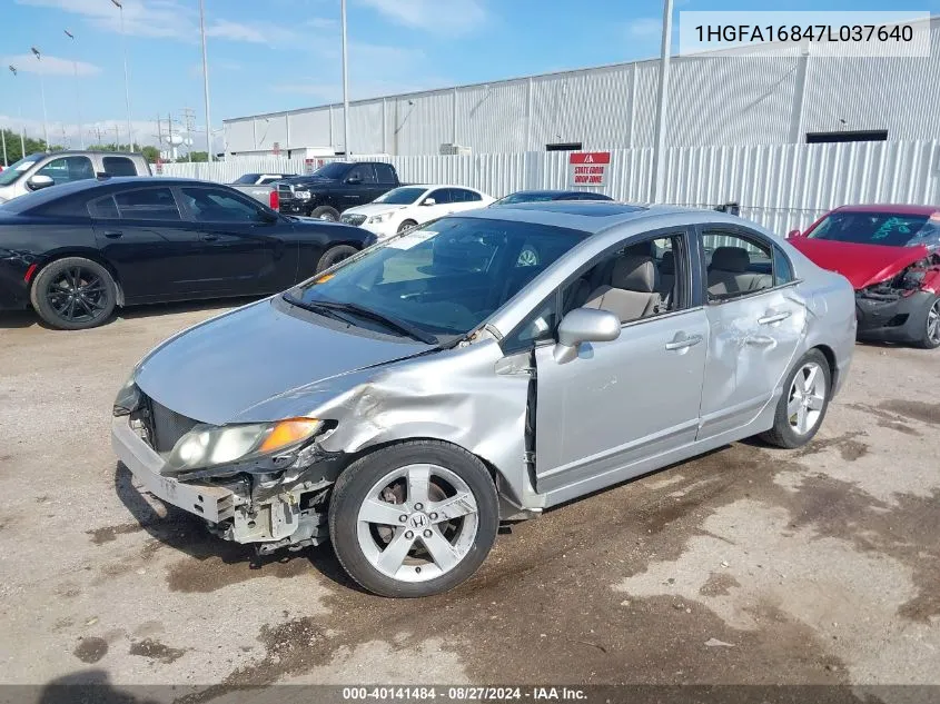 2007 Honda Civic Ex VIN: 1HGFA16847L037640 Lot: 40141484