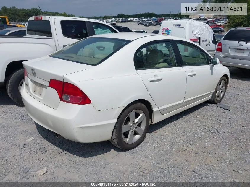 1HGFA16897L114521 2007 Honda Civic Ex