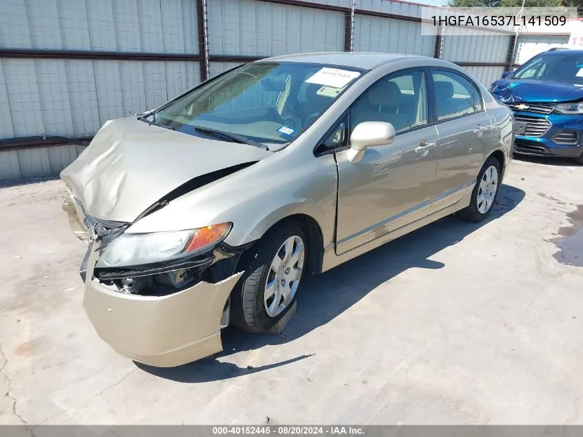 2007 Honda Civic Lx VIN: 1HGFA16537L141509 Lot: 40152445