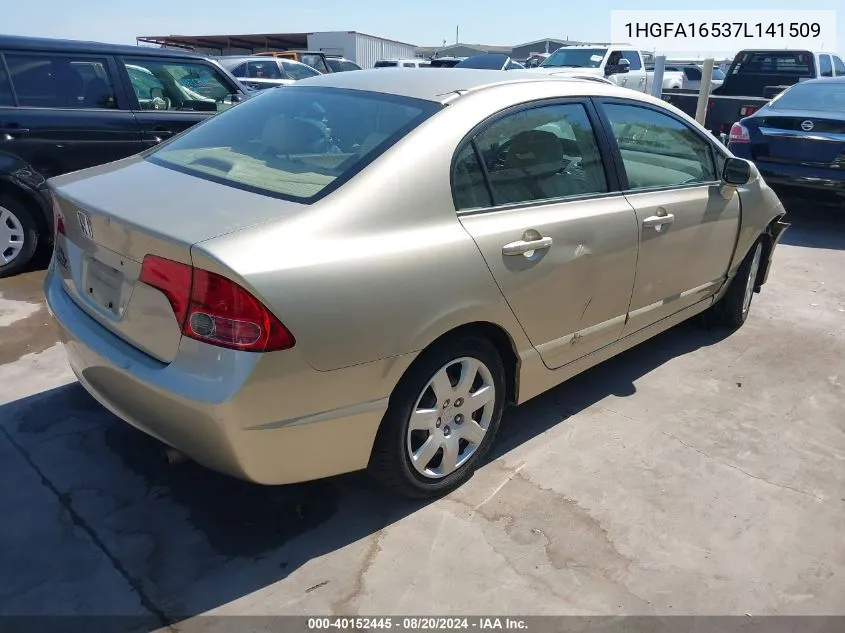 1HGFA16537L141509 2007 Honda Civic Lx