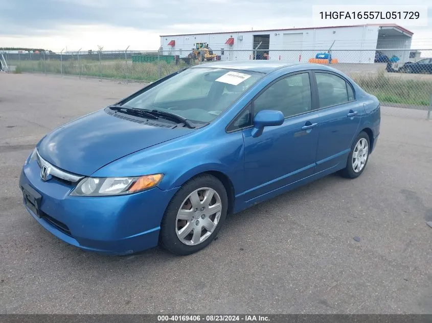 1HGFA16557L051729 2007 Honda Civic Lx