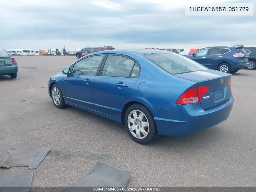 1HGFA16557L051729 2007 Honda Civic Lx