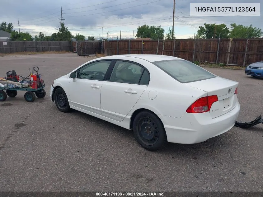 2007 Honda Civic Lx VIN: 1HGFA15577L123564 Lot: 40171198