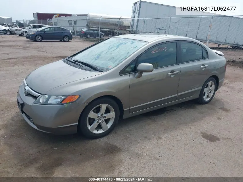 2007 Honda Civic Ex VIN: 1HGFA16817L062477 Lot: 40174473