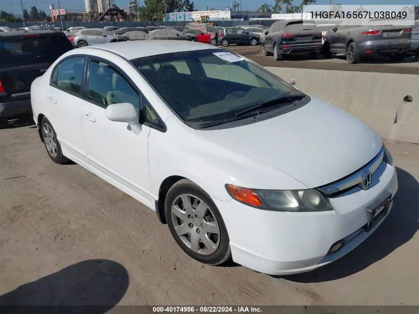 1HGFA16567L038049 2007 Honda Civic Lx