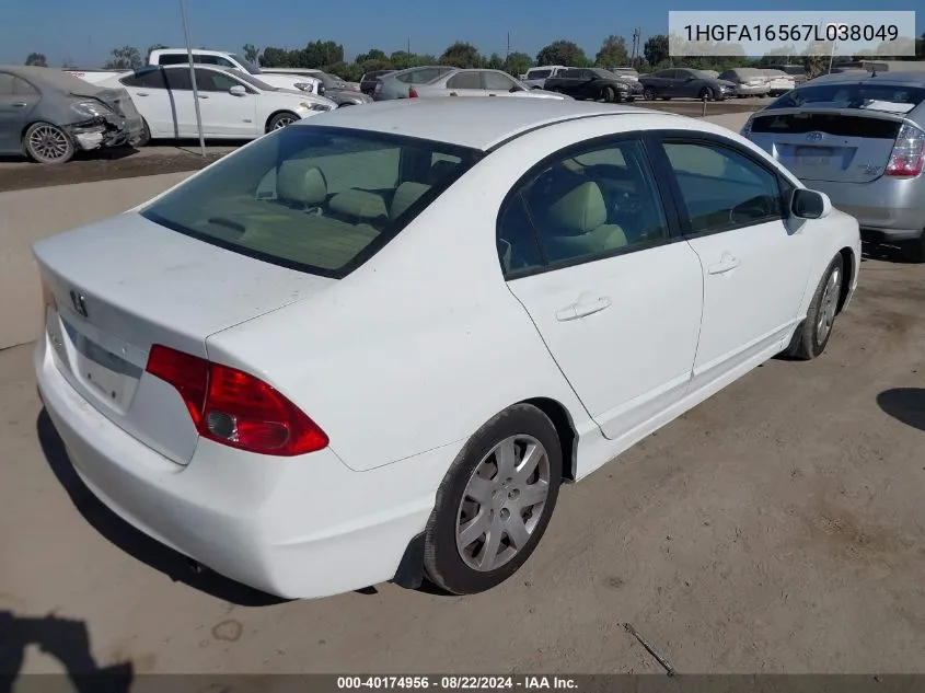 1HGFA16567L038049 2007 Honda Civic Lx