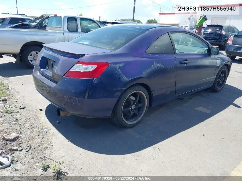 2HGFG11857H566940 2007 Honda Civic Ex