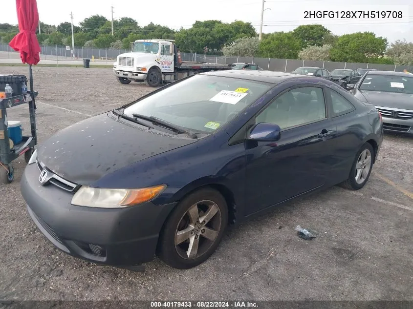 2007 Honda Civic Ex VIN: 2HGFG128X7H519708 Lot: 40179433