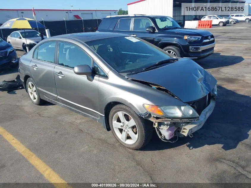 2007 Honda Civic Ex VIN: 1HGFA16867L128585 Lot: 40199026