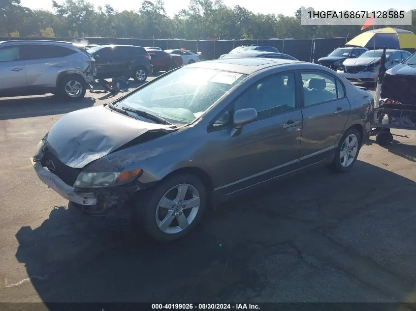 1HGFA16867L128585 2007 Honda Civic Ex