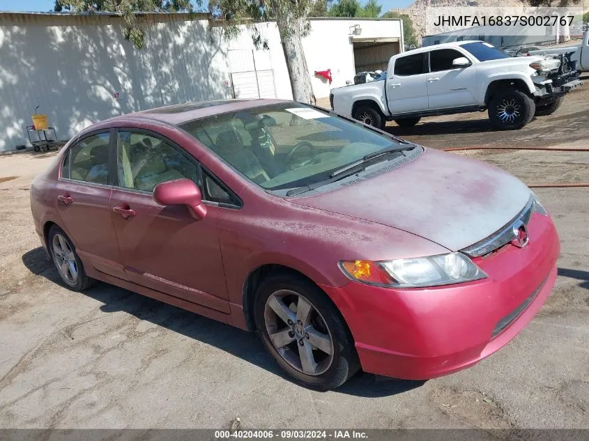 JHMFA16837S002767 2007 Honda Civic Ex