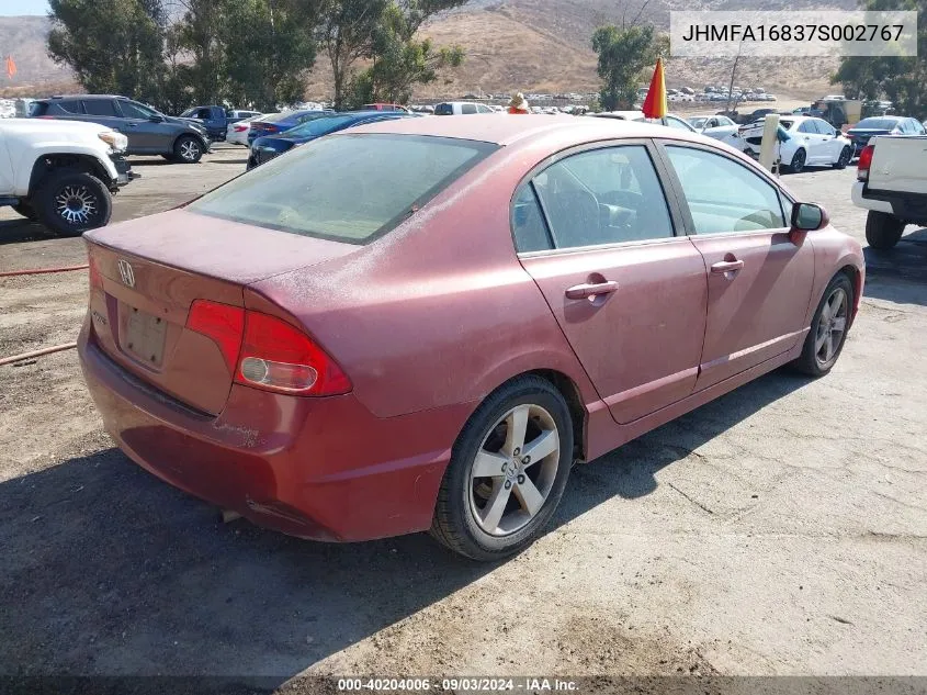 2007 Honda Civic Ex VIN: JHMFA16837S002767 Lot: 40204006