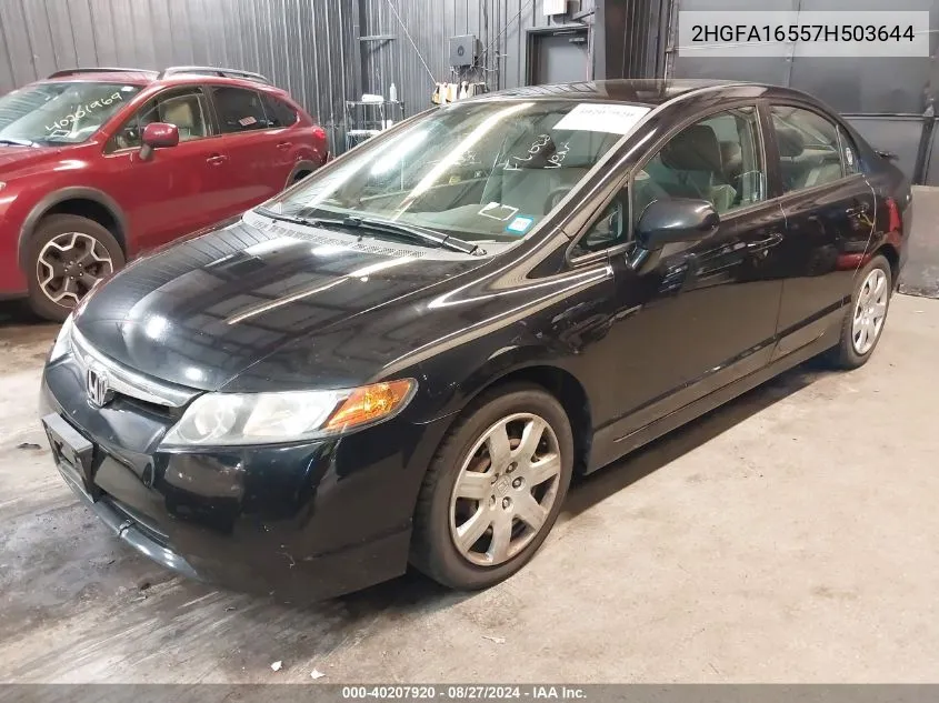 2007 Honda Civic Lx VIN: 2HGFA16557H503644 Lot: 40207920