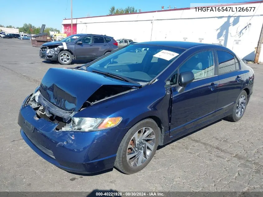 2007 Honda Civic Lx VIN: 1HGFA16547L126677 Lot: 40221928