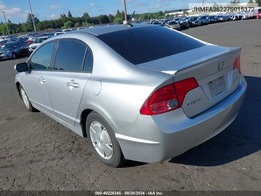 2007 Honda Civic Hybrid VIN: JHMFA36227S015372 Lot: 40226345