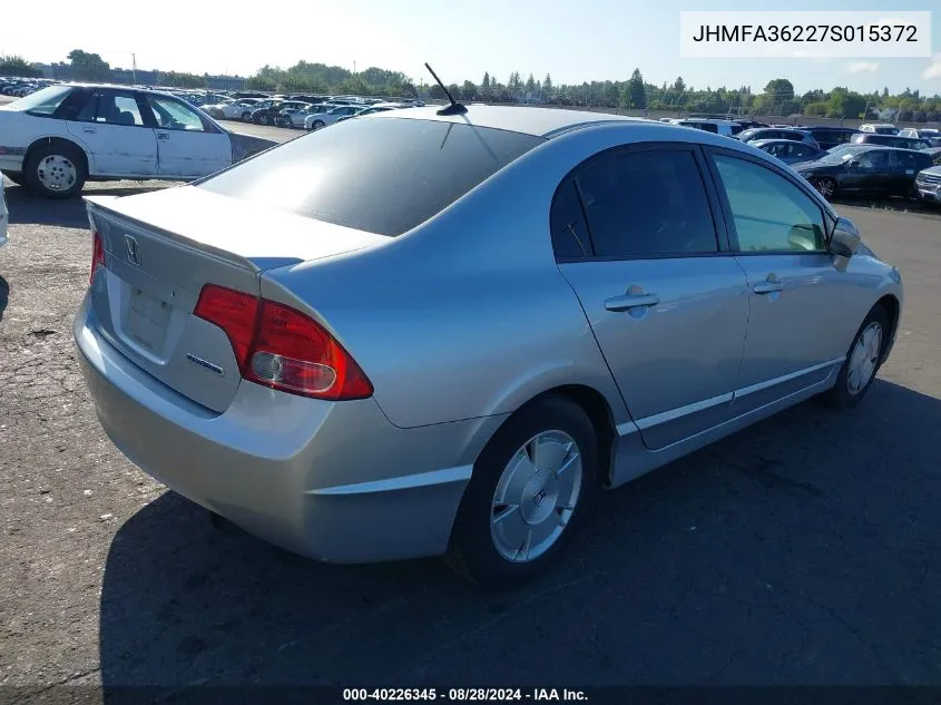 JHMFA36227S015372 2007 Honda Civic Hybrid