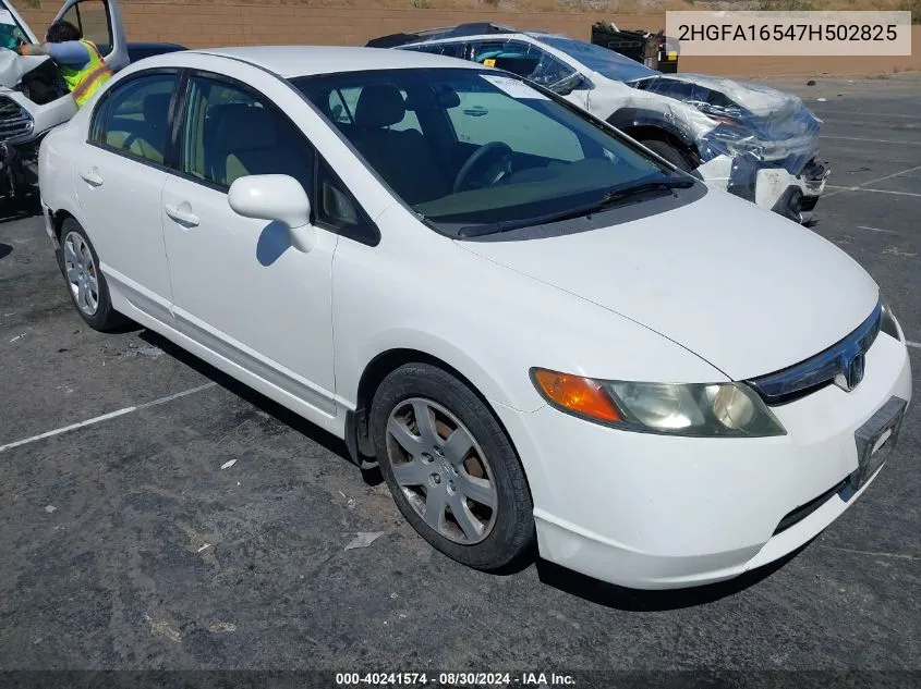 2007 Honda Civic Lx VIN: 2HGFA16547H502825 Lot: 40241574